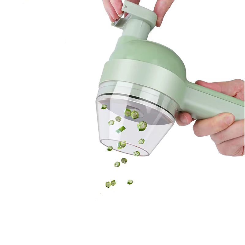 5-in-1 Portable Electric Vegetable Cutter Set - Rechargeable Wireless Food Processor and Chopper for Peppers, Garlic, and Meat