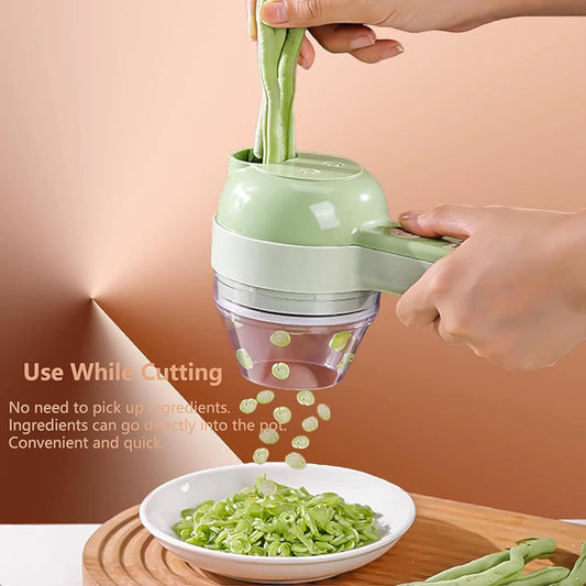 5-in-1 Portable Electric Vegetable Cutter Set - Rechargeable Wireless Food Processor and Chopper for Peppers, Garlic, and Meat